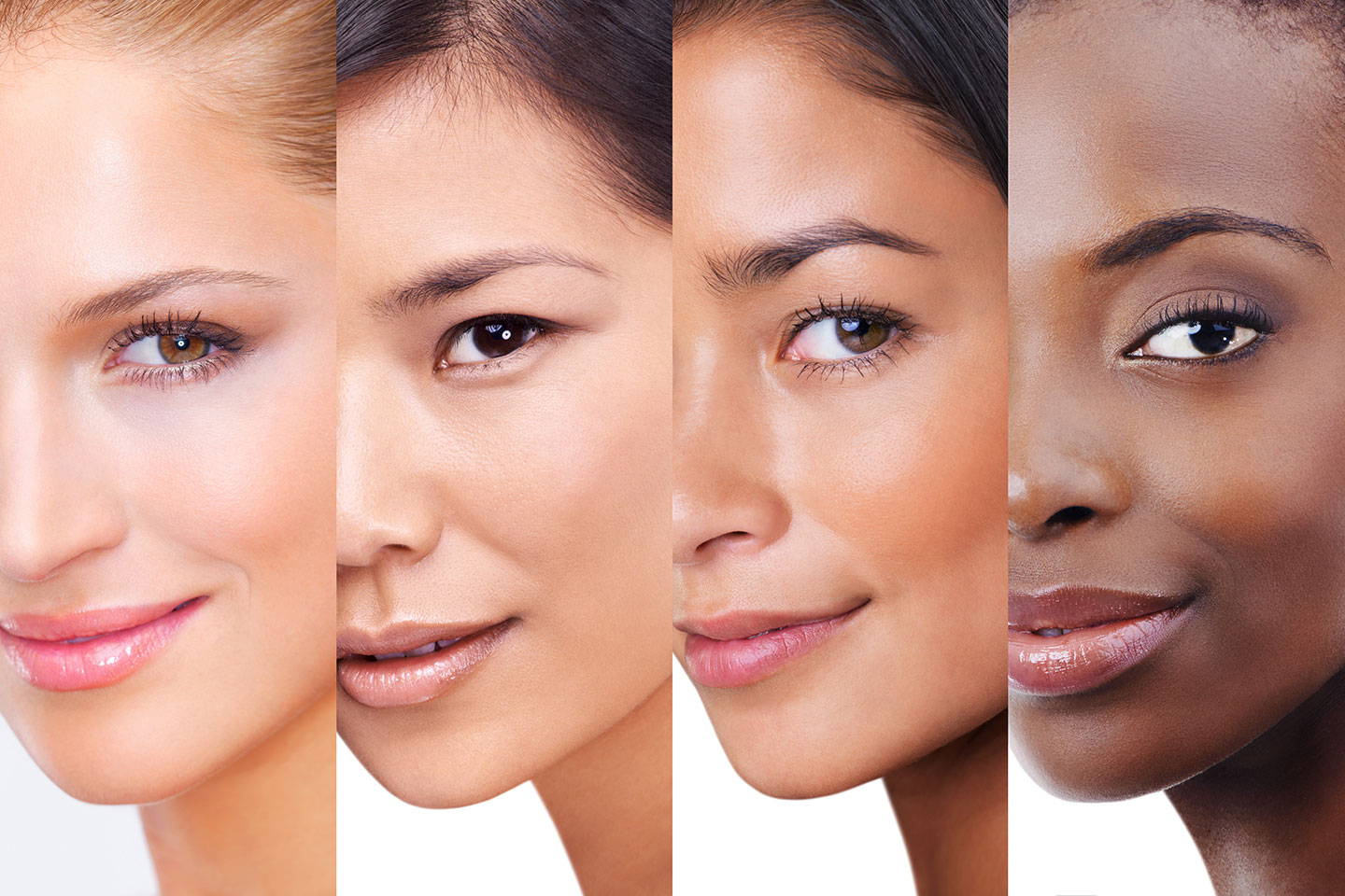 Four different women with different skin tones.